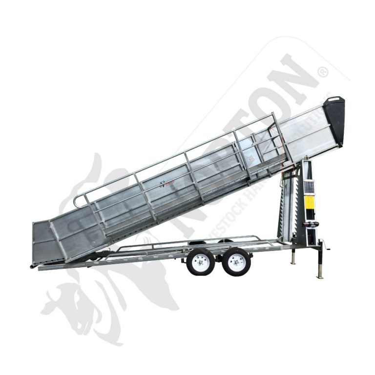 SHEEP LOADING RAMP PORTABLE TWIN AXLE 3rd DECK - 3RD DECK MANUAL HAND ...