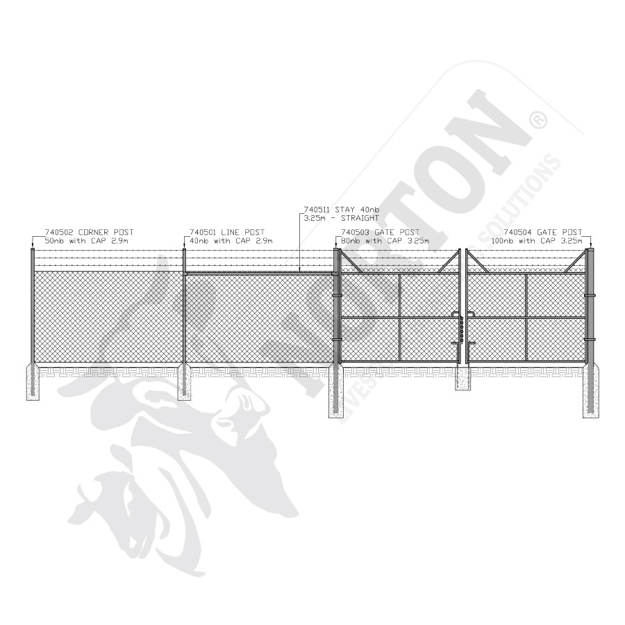 galvanised-posts-and-stays-chain-mesh-fencing
